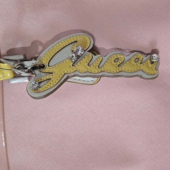 Guess Pink with Yellow Handles Purse - Picture 3 of 9